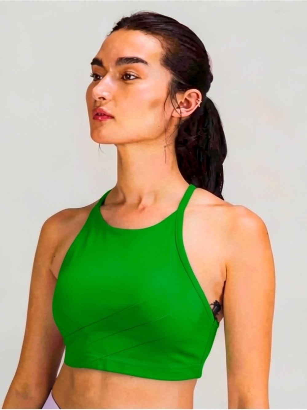 Lululemon Flow Y Wrap-Front High-Neck Bra Nulu – Green Jasper – Size 4 – NWT